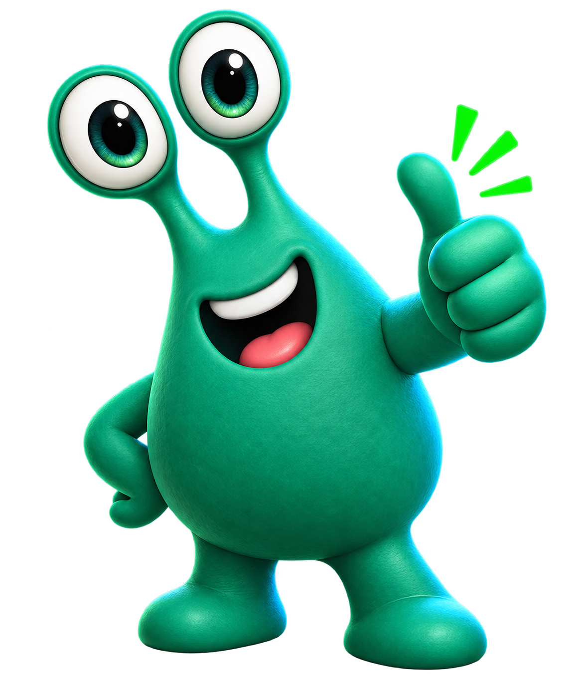 Kii, the Skiio mascot, giving a thumbs up